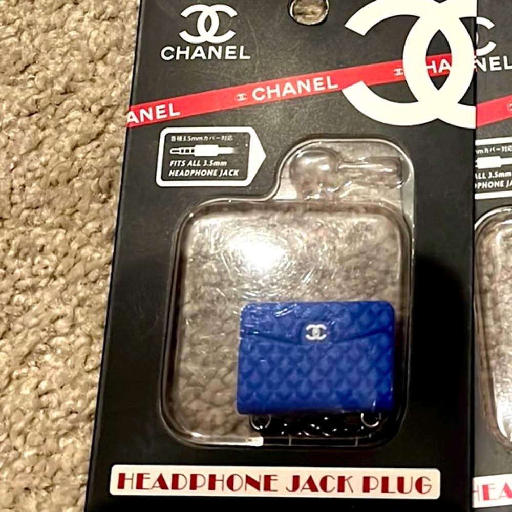 Mini chanel flap bag charm key chain Blue